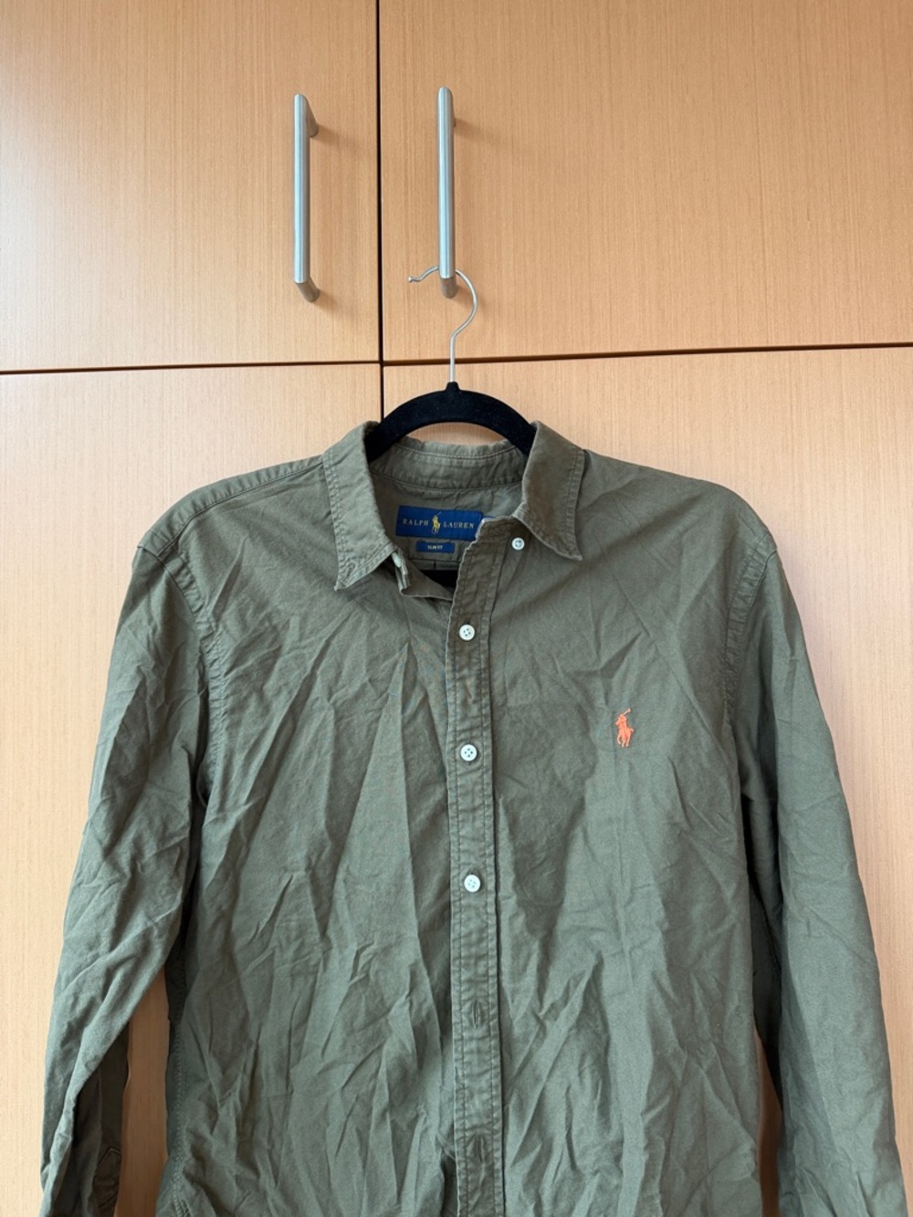 Ralph Lauren Olive Green Long-Sleeve Button-Down Shirt